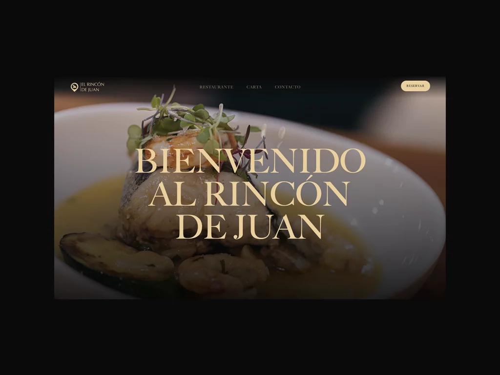 Imágenes del diseño de la nueva web del restaurante "El Rincón de Juan".