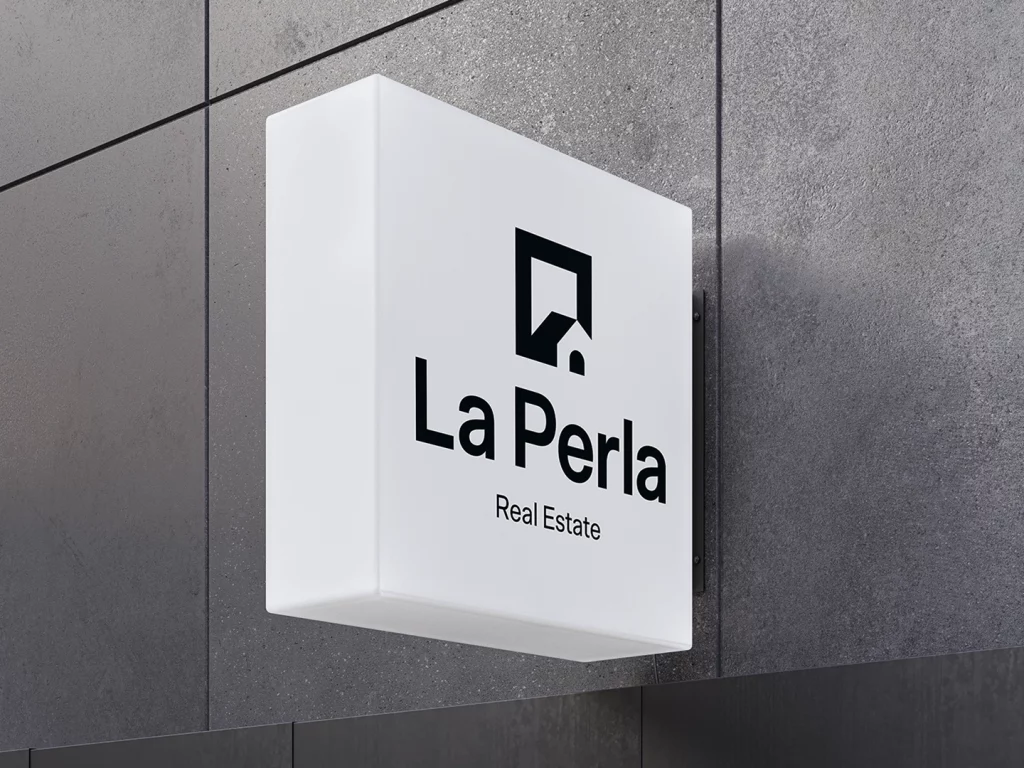 Imagen del diseño del nuevo branding de "La Perla Real Estate".